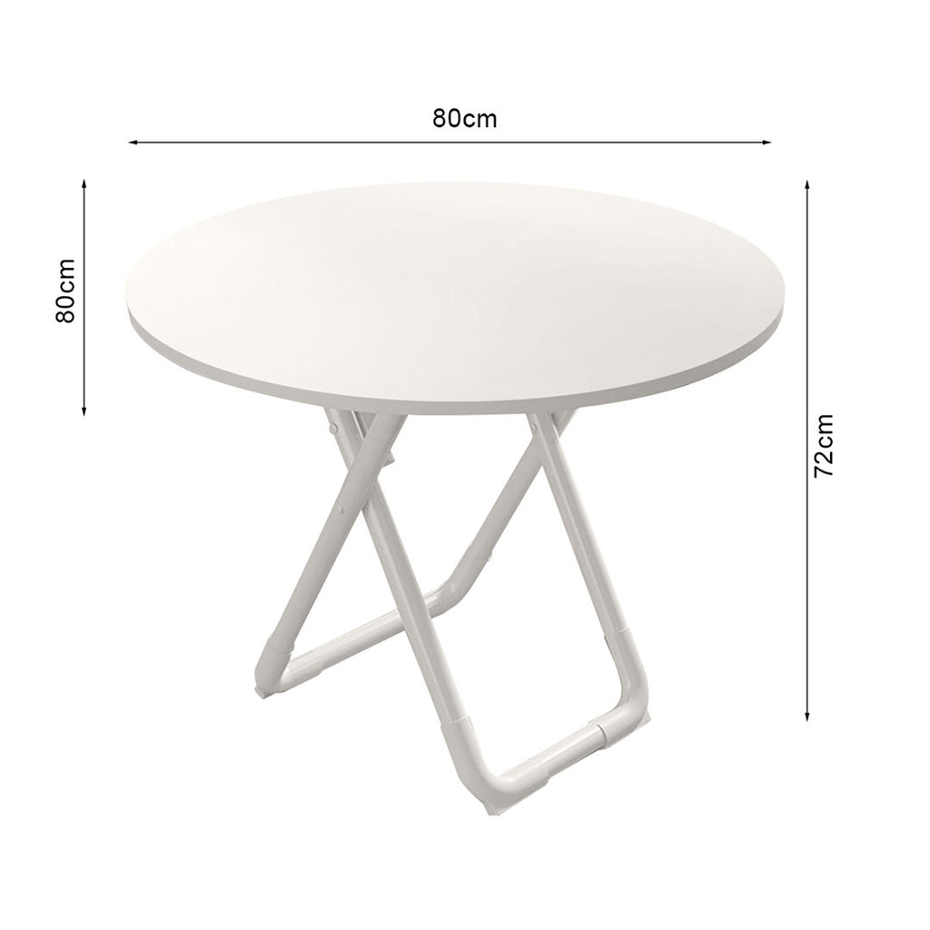 80cm White Modern Minimalist Table with Sleek Surface