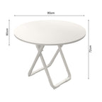 80cm White Modern Minimalist Table with Sleek Surface