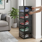 5 Tier Black Shoe Organiser