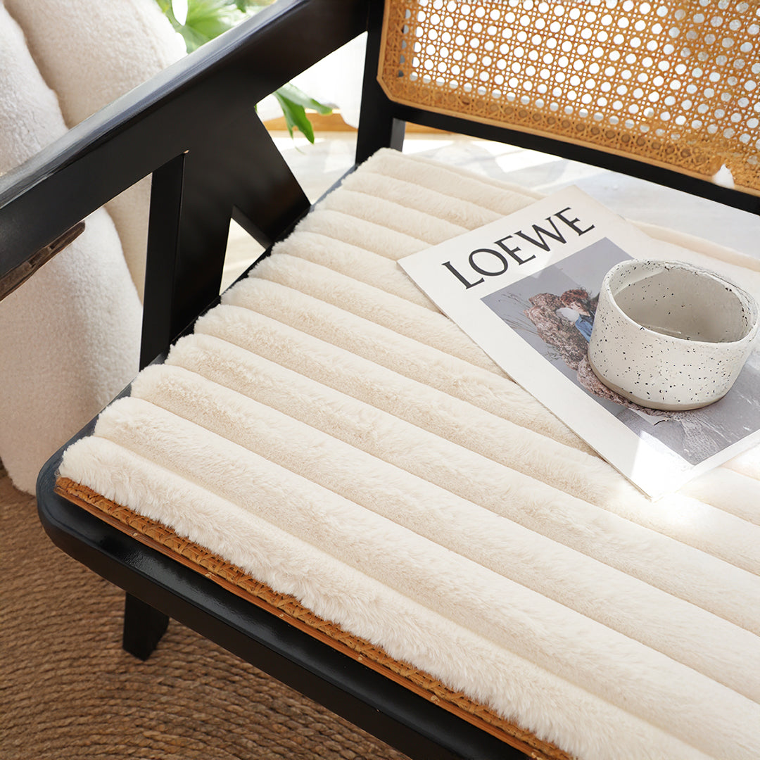 SOGA 45cm Cream Corduroy Square Soft Leaning Plush Backrest Throw Seat Pillow