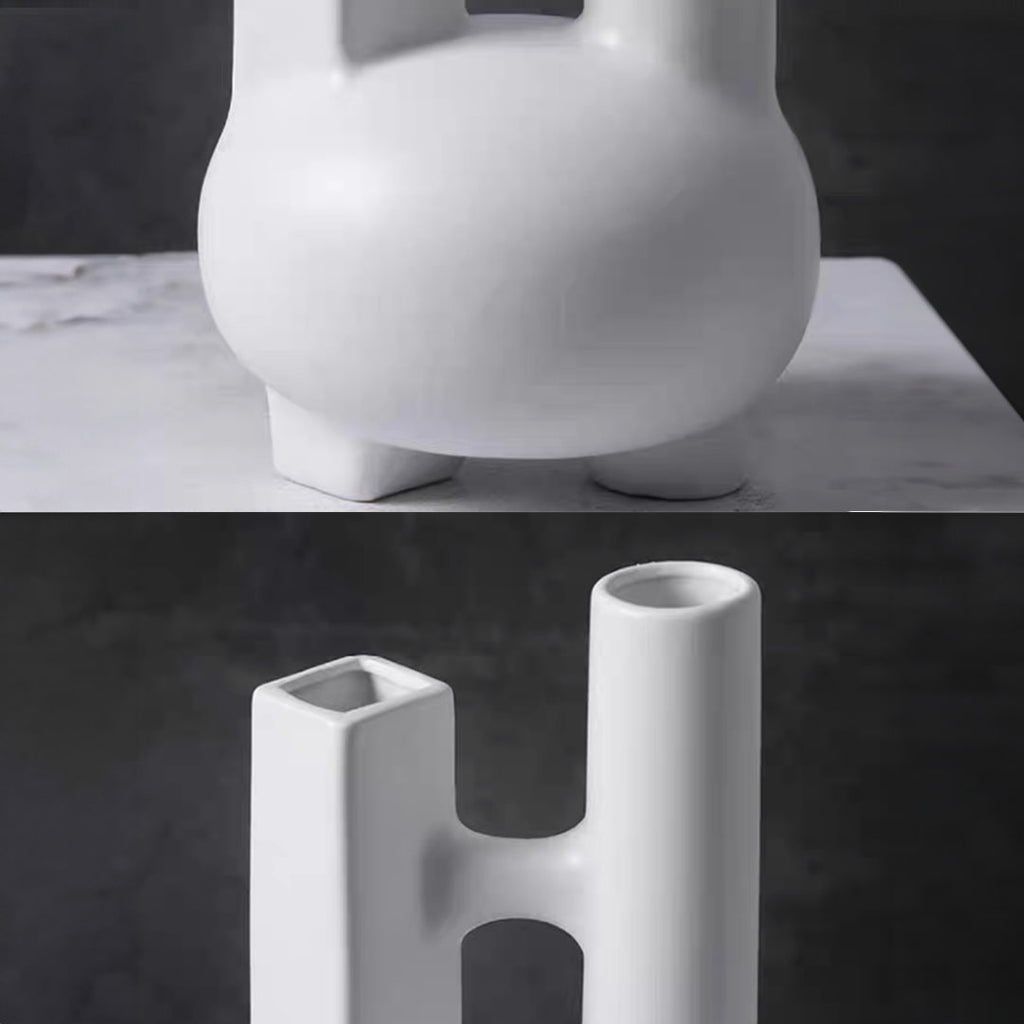 Ornament Modern Geometric Vase Minimalist Double Tube