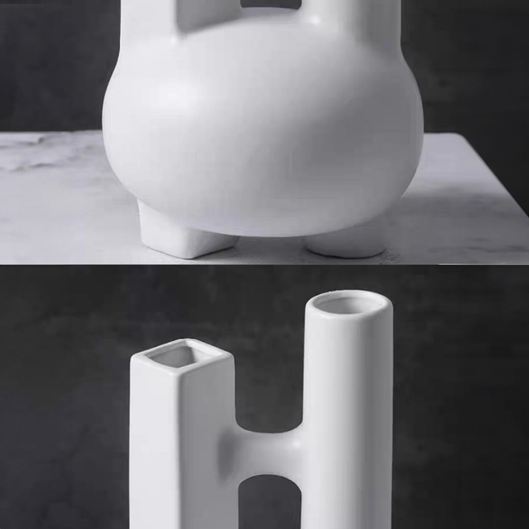 Ornament Modern Geometric Vase Minimalist Double Tube