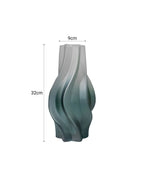 32cm Glass Vase Blue with Beautiful glass Bubble Texture Art Vases