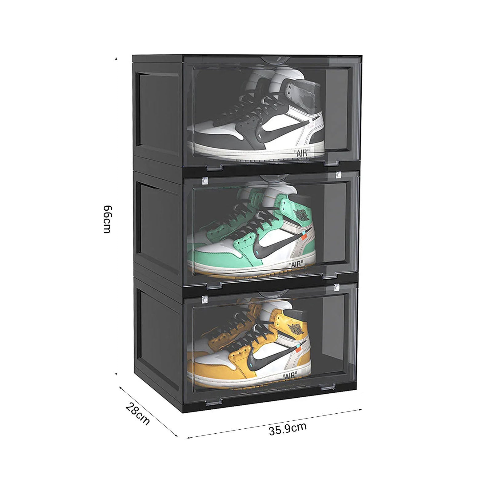 3 Tier Black Shoe Organiser