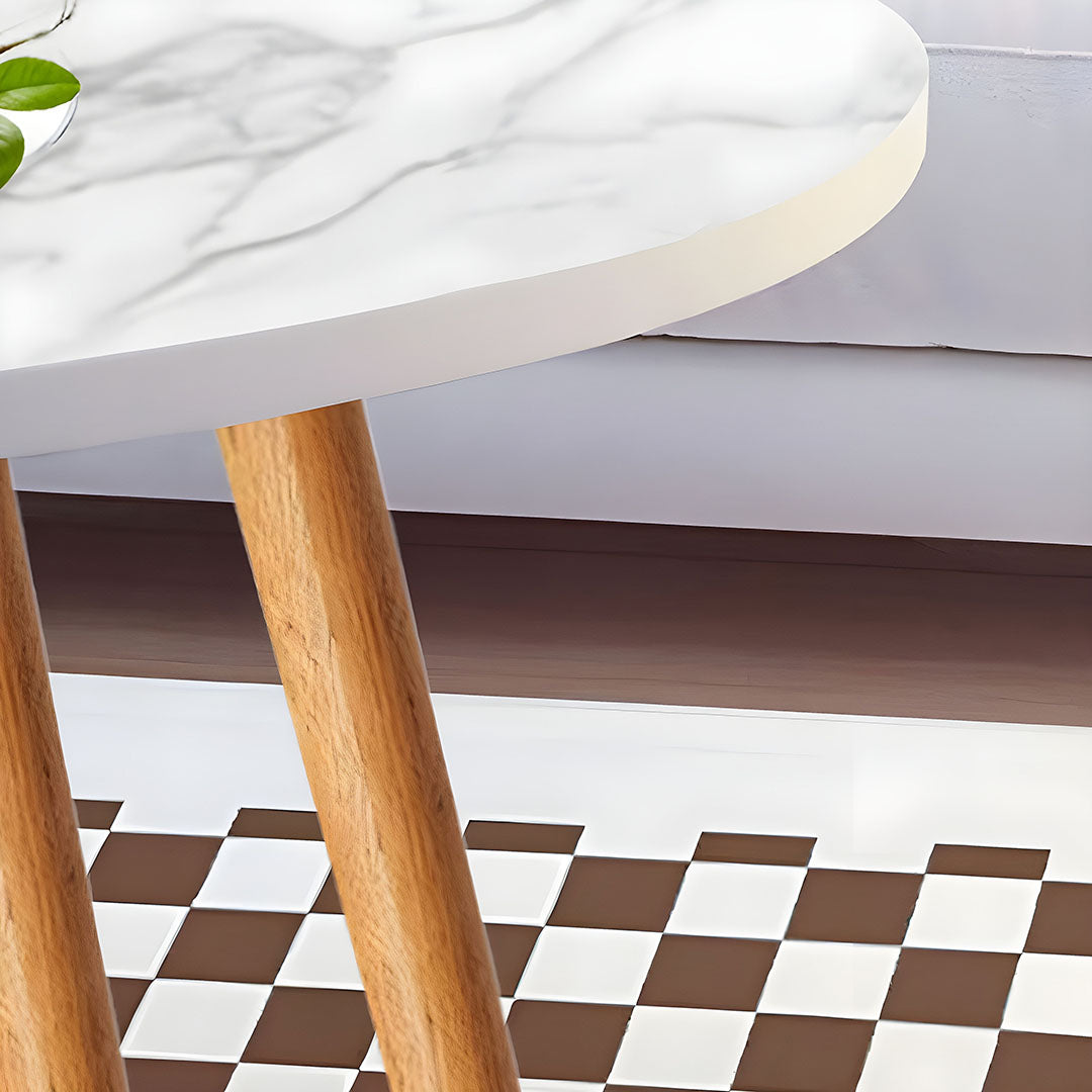 SOGA 80x40cm White Stone Pattern Living Room Nordic  Coffee Table Modern Style