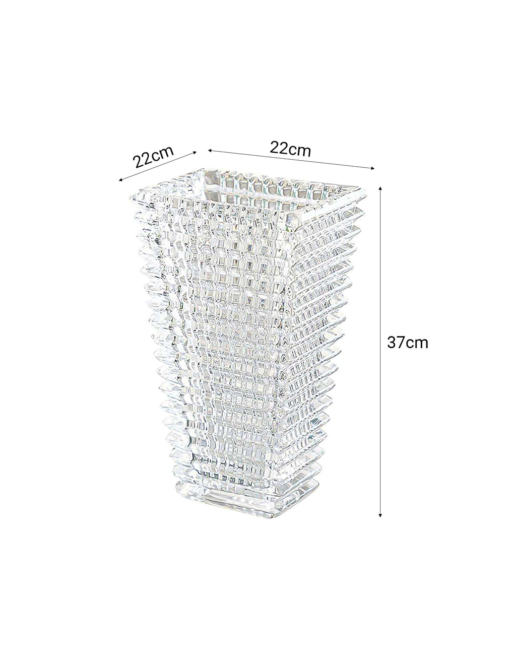 SOGA 28cm Handcrafted Clear Glass Vase Classic Design for Home Decor