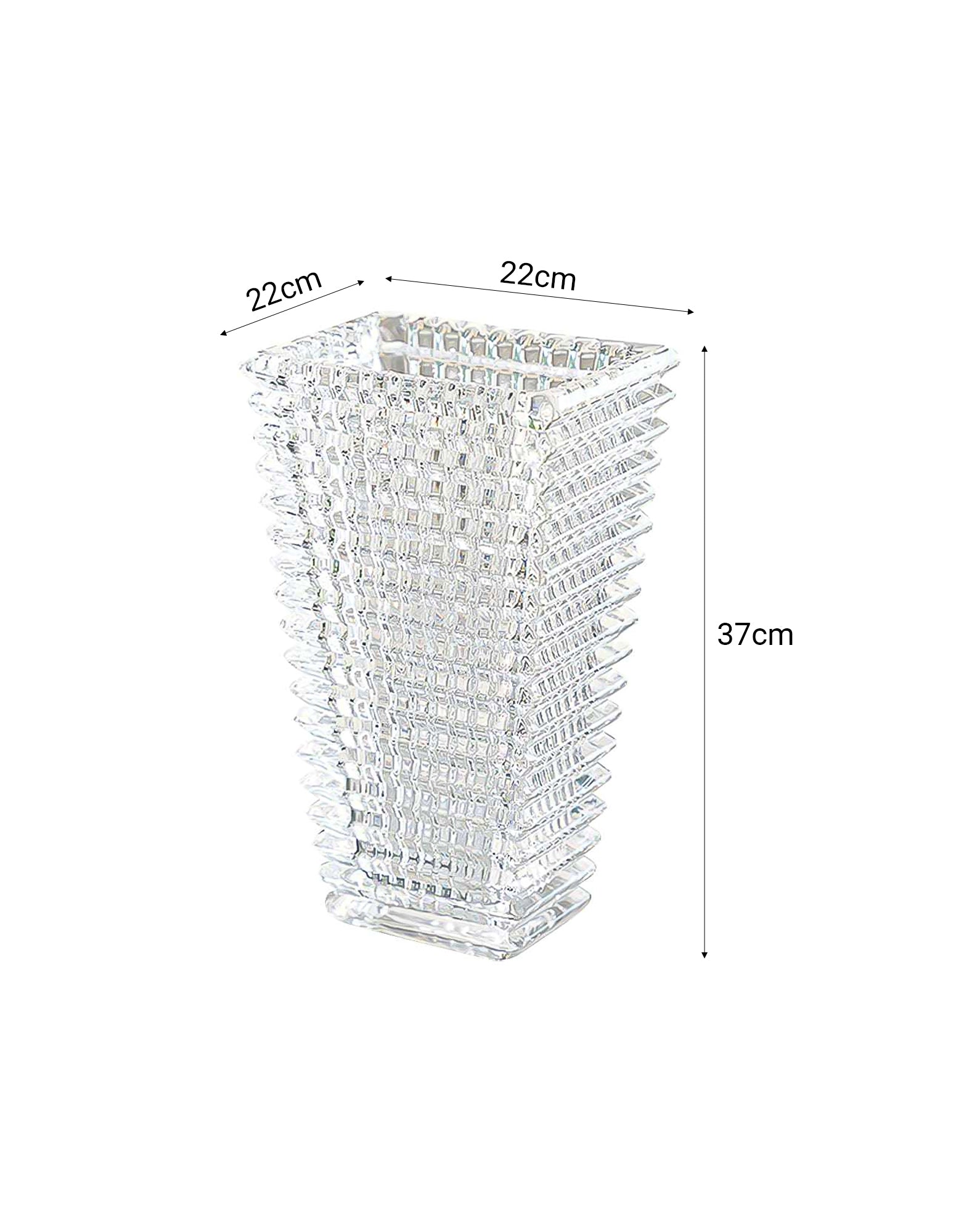 SOGA 28cm Handcrafted Clear Glass Vase Classic Design for Home Decor