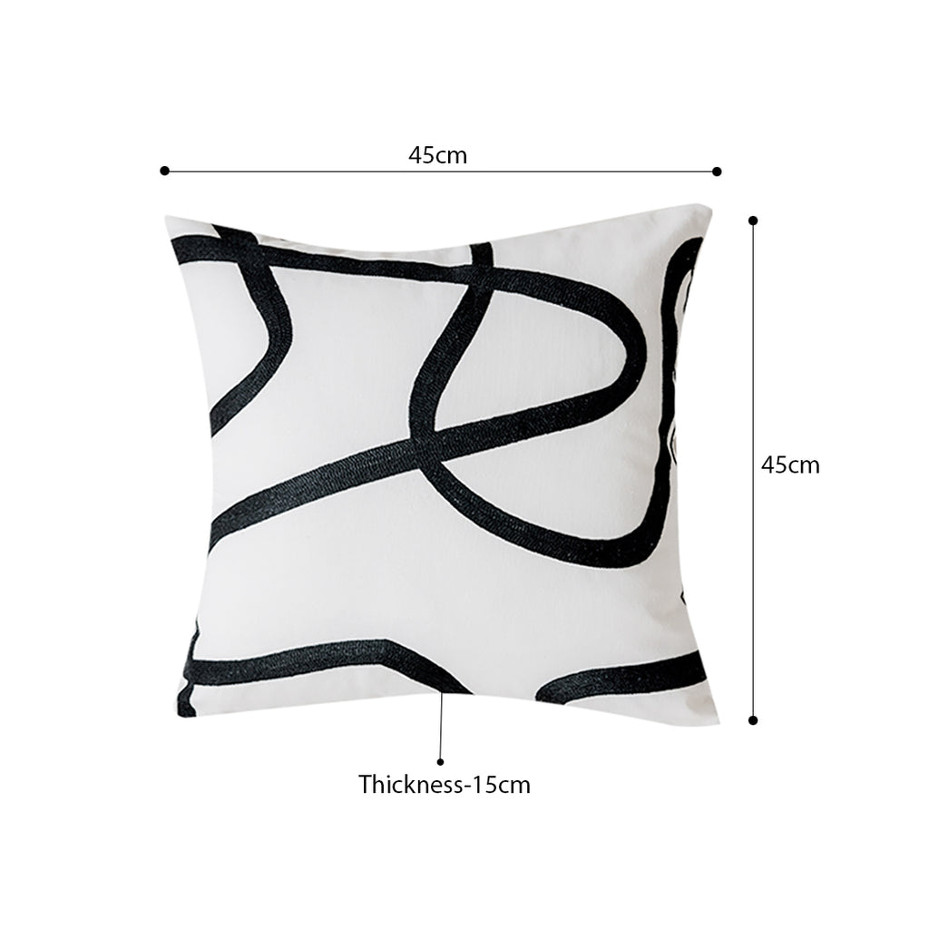 SOGA 2X 45cm Square Modern Minimalist Black Letter Print Throw Pillow