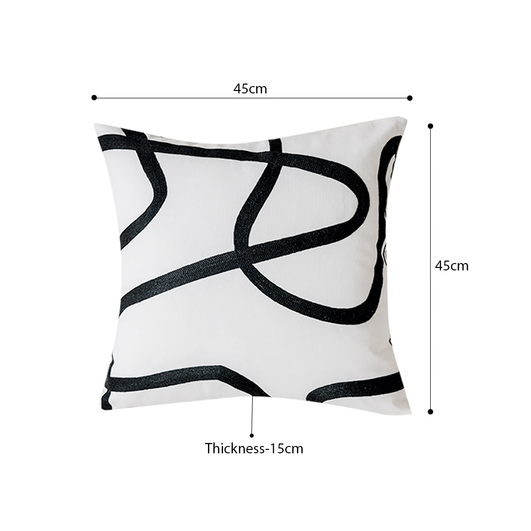 SOGA 2X 45cm Square Modern Minimalist Black Letter Print Throw Pillow