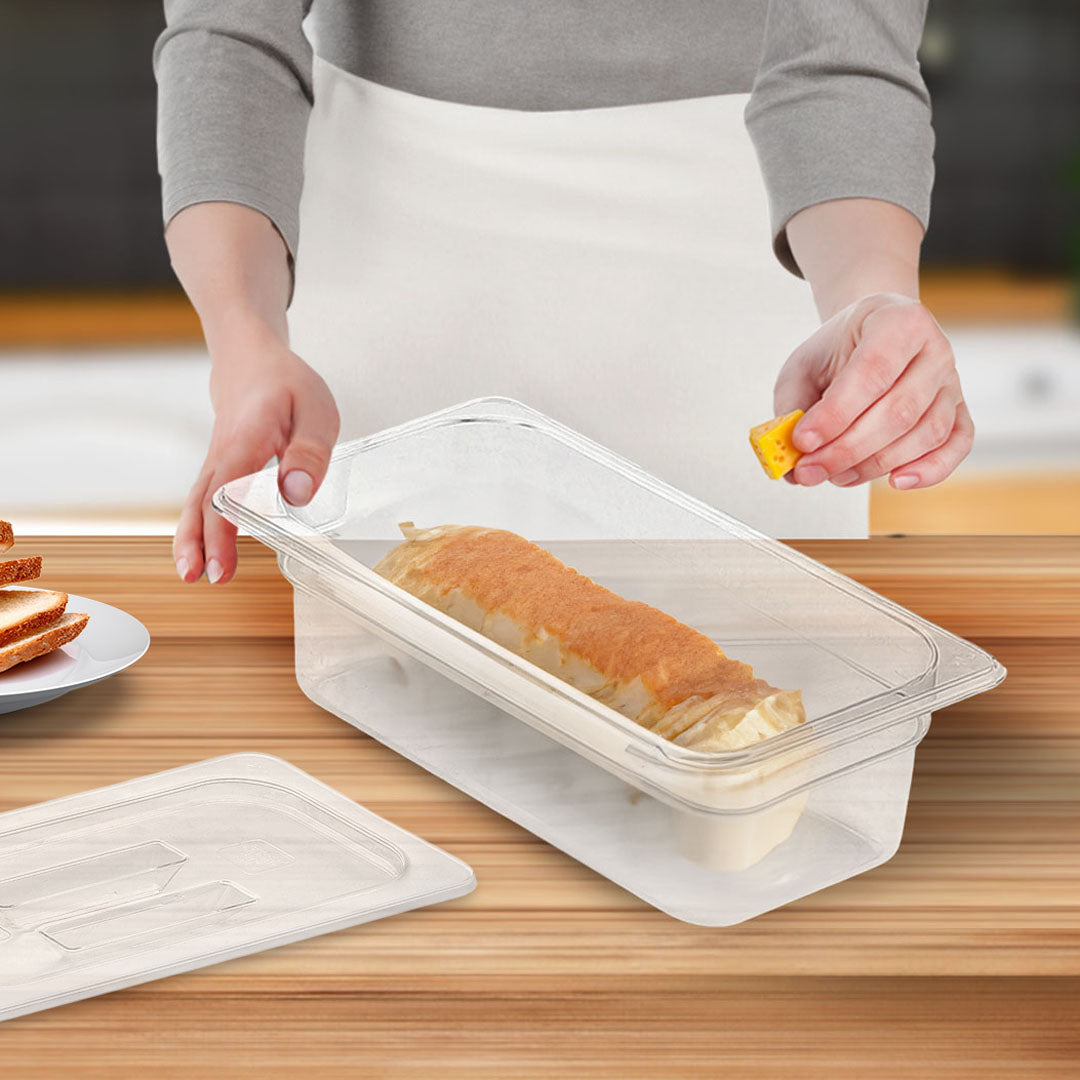 100mm Clear GN Pan 1/3 Food Tray with Lid