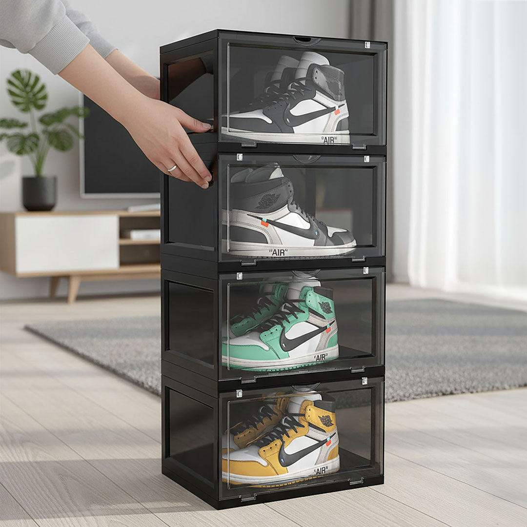 4 Tier Black Shoe Organiser