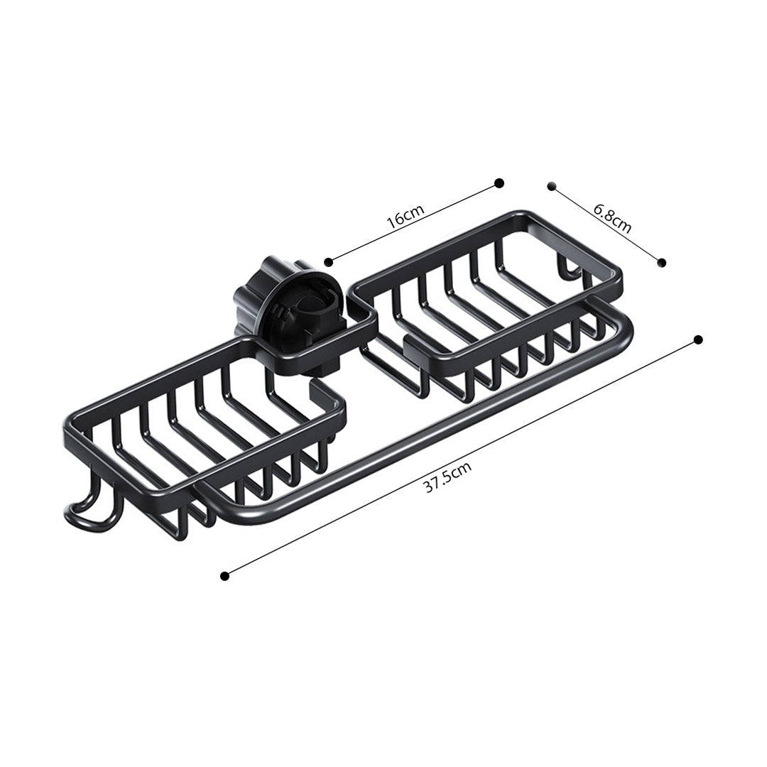 Black Kitchen Sink Faucet Organiser with Towel Bar Holder