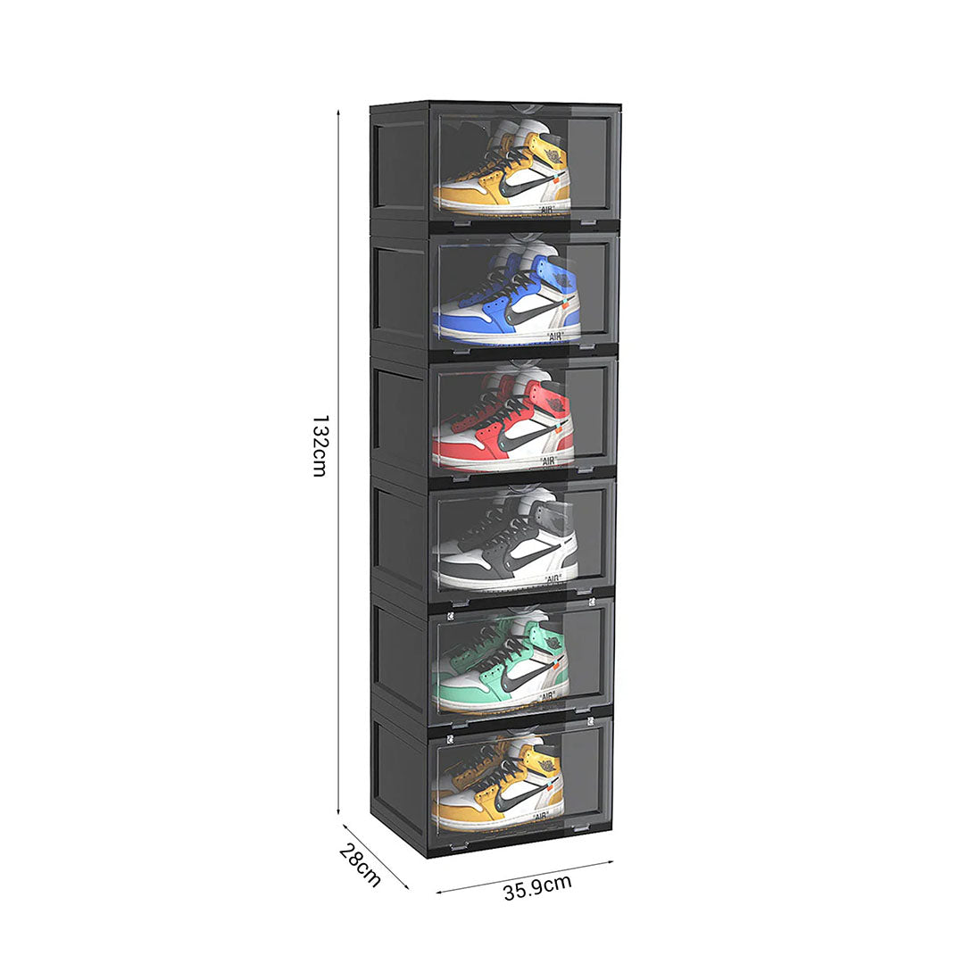 6 Tier Black Shoe Organiser