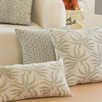 SOGA 2X 35cm Botanical Green Fern Leaf Embroidered Throw Pillow