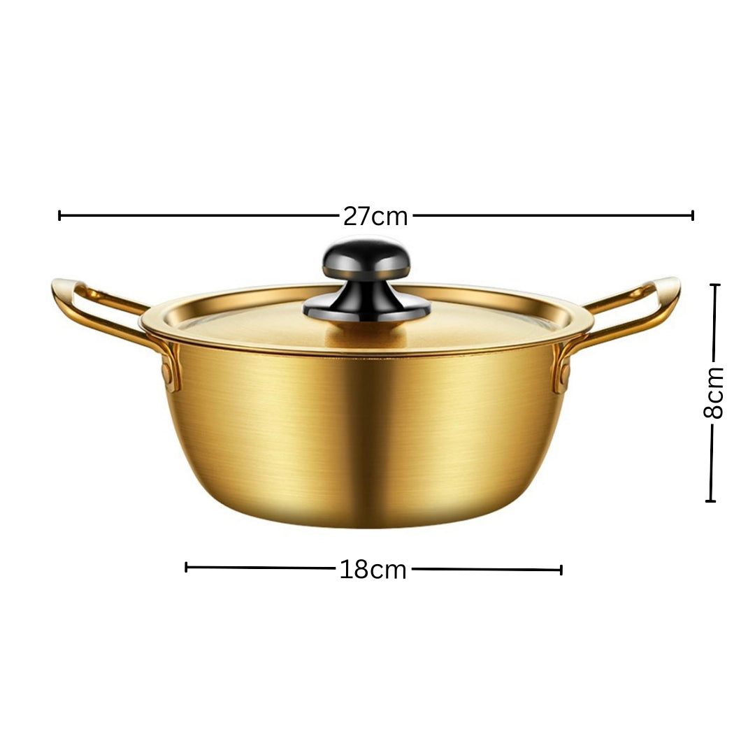 SOGA 18cm Ramen Pot in Vibrant Yellow Crafted from Durable with Lid Kitchen Essential