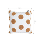 SOGA Tufted Cushion 45cm White Brown Polka Dot Circle Pattern Decorative Throw Pillow