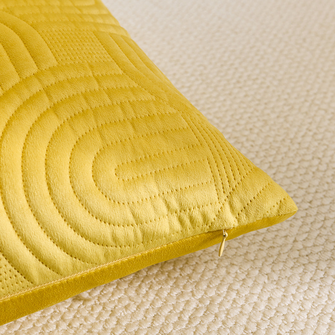 SOGA 30cm Yellow Textured Geometric Pattern Decorative Throw Pillow