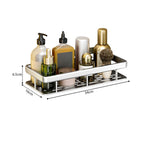 Silver Wall-Mounted Rectangular Bathroom Rack