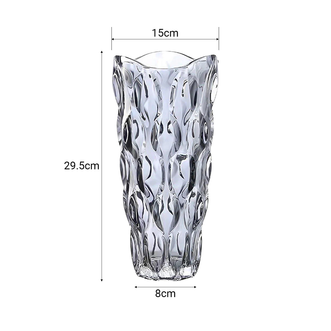 SOGA 30cm Glass Grey Vase Crystal VASE Thick Modern Home Decor