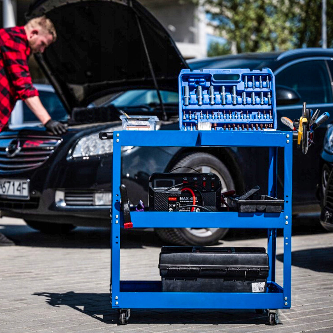 3 Tier Tool Storage Cart Blue