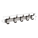 37cm Wall Mounted Towel Rack with Durable Hooks