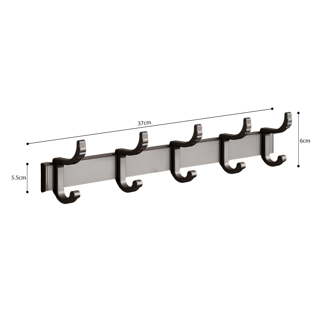 37cm Wall Mounted Towel Rack with Durable Hooks