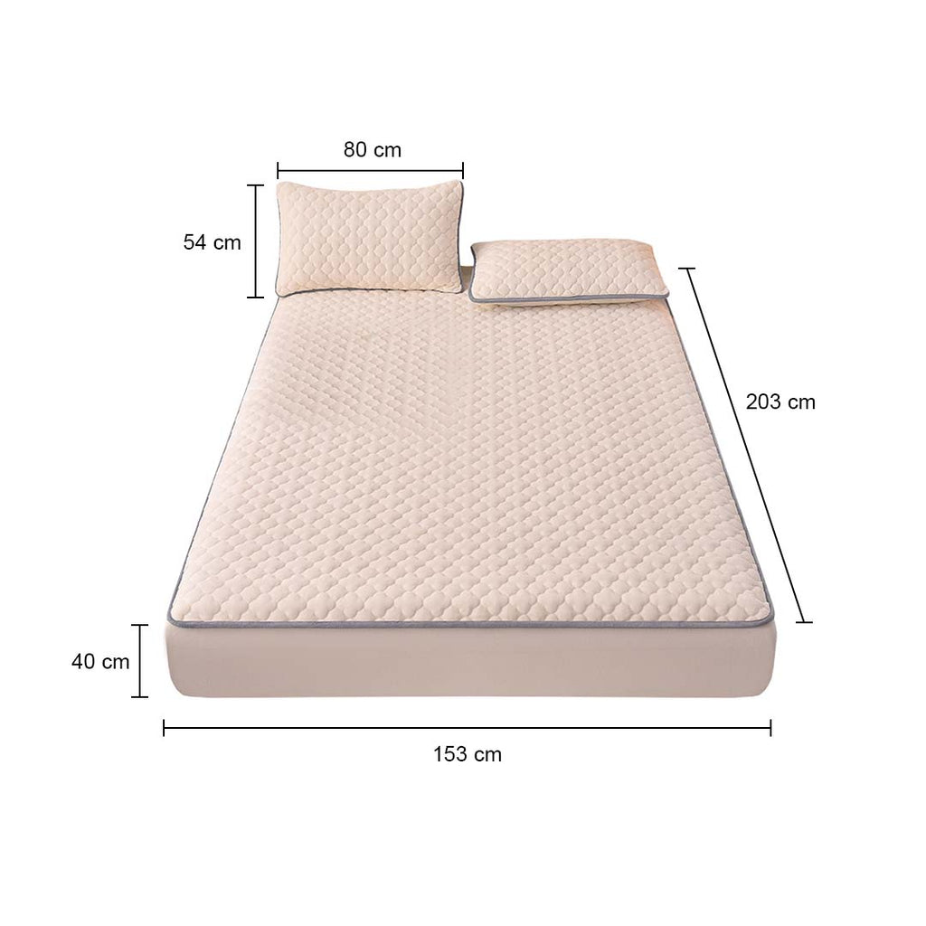 153cm  Beige Wide Mattress Cove  Clover Design