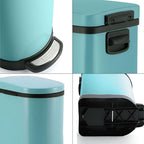 Foot Pedal Stainless Steel Trash Bin 10L U Blue