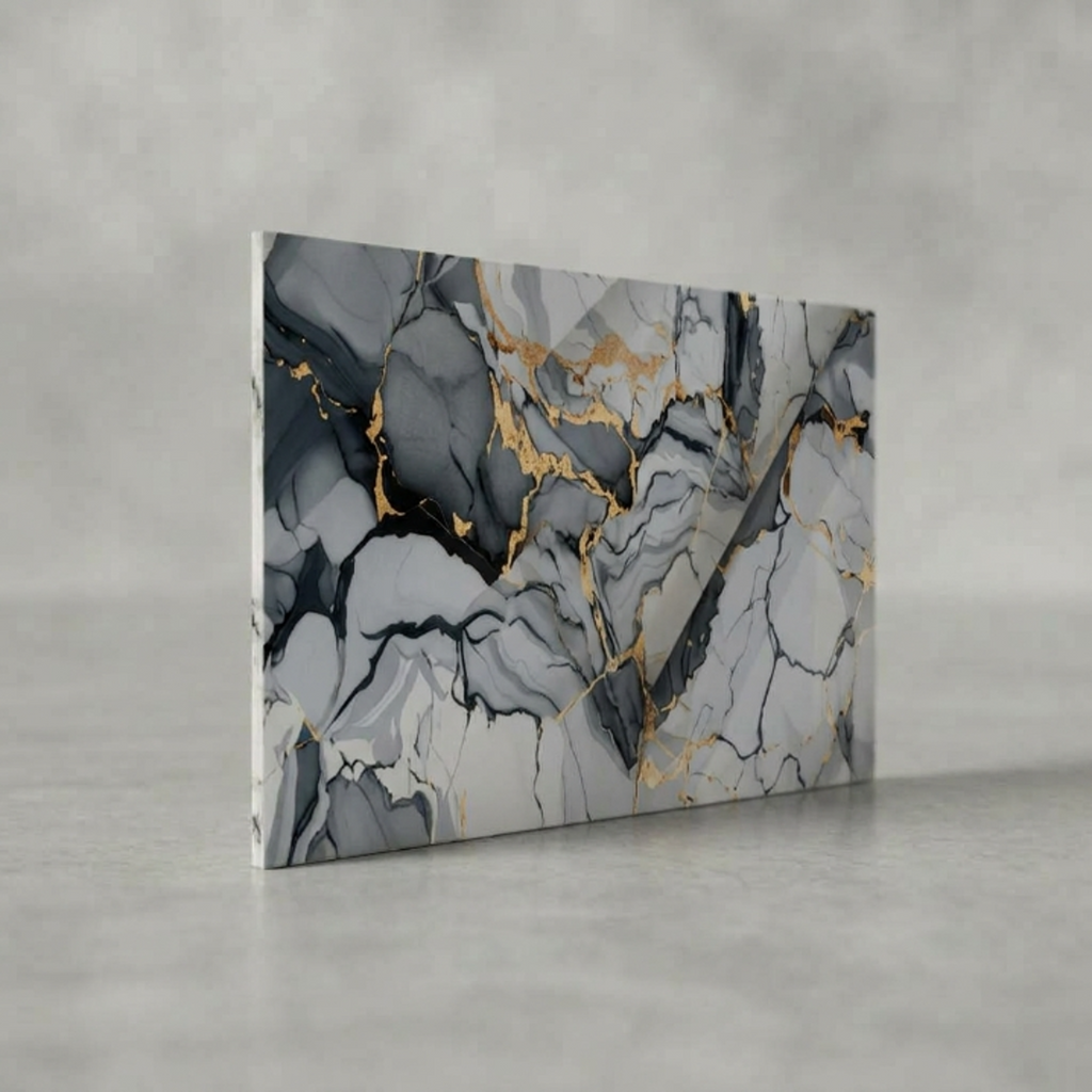 SOGA Peel & Stick Floor and Wall Tiles 30 x 60cm 10 Pack Blue Agate Faux Marble