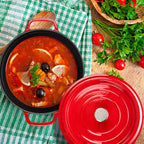 Cast Iron Porcelain Casserole 5L Red 26cm