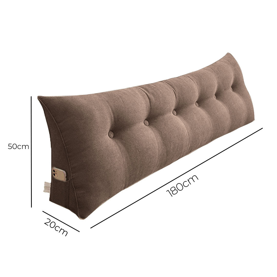 SOGA 180cm Coffee Wedge Bed Cushion