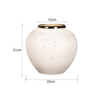 SOGA 21x22cm Plain White Small Ceramic Flower Vase Elegant Living Room Home Decor