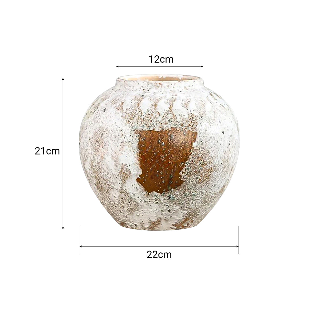 SOGA 21x22cm Gradient White Small Ceramic Flower Vase Elegant Living Room Home Decor