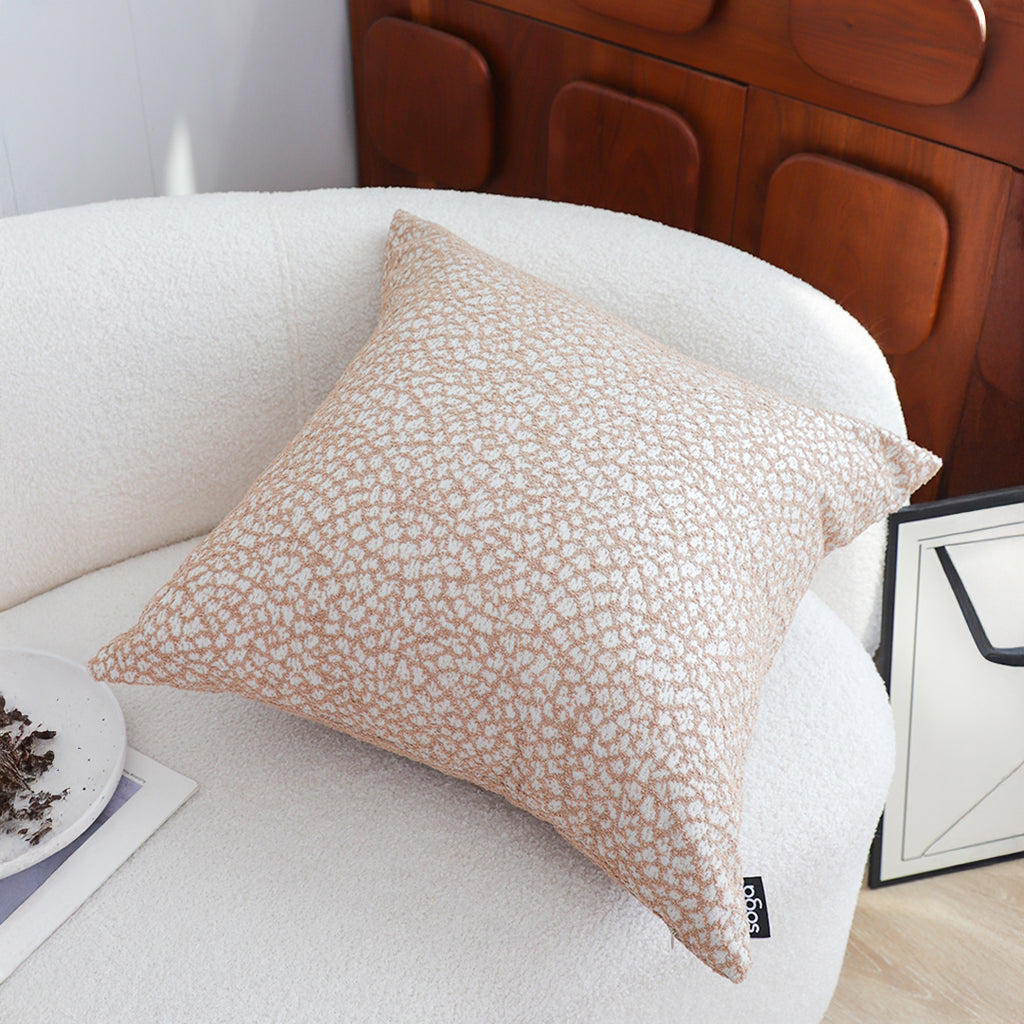 SOGA 2X 50cm Neutral Beige Speckled Pattern Contemporary Throw Pillow