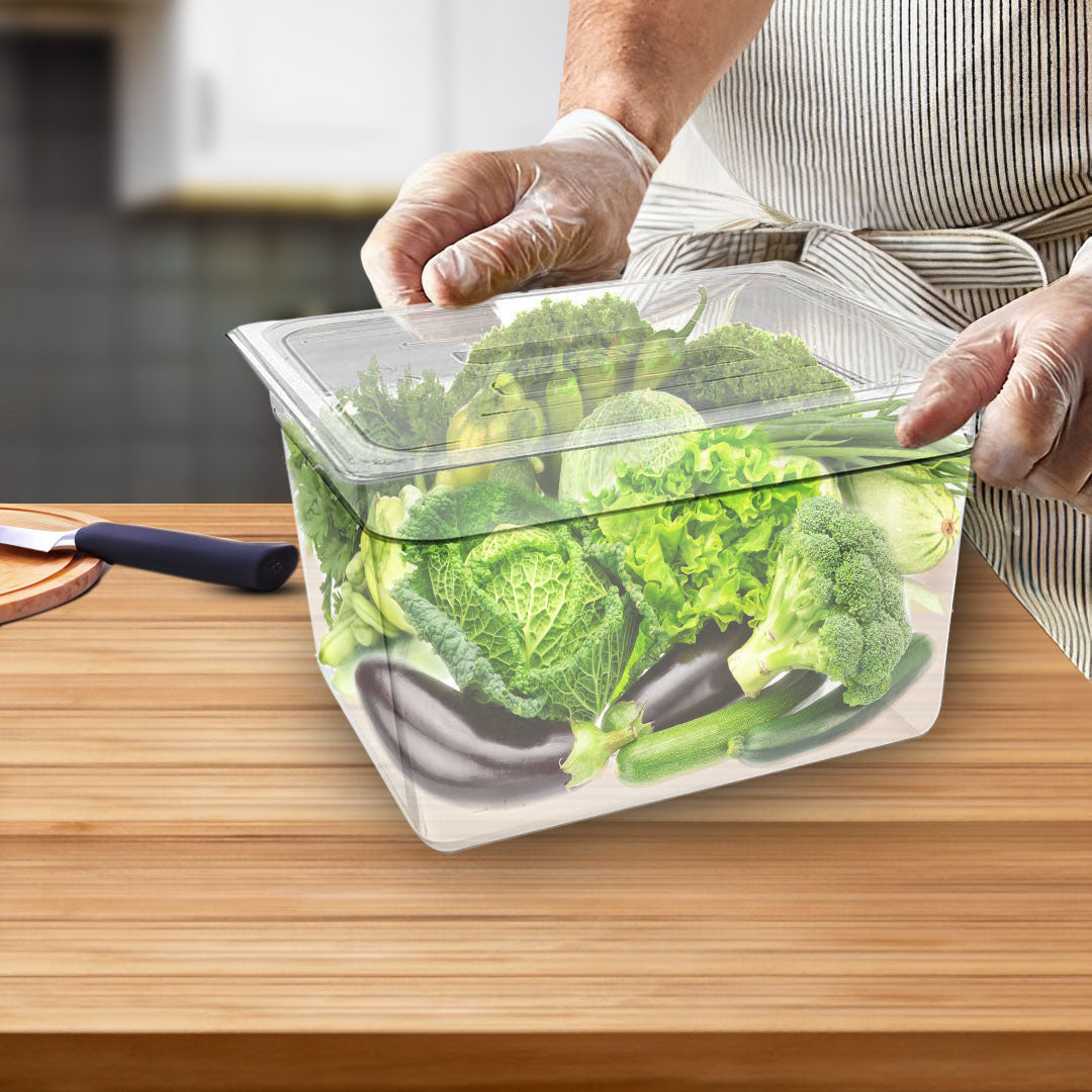 200mm Clear GN Pan 1/2 Food Tray with Lid