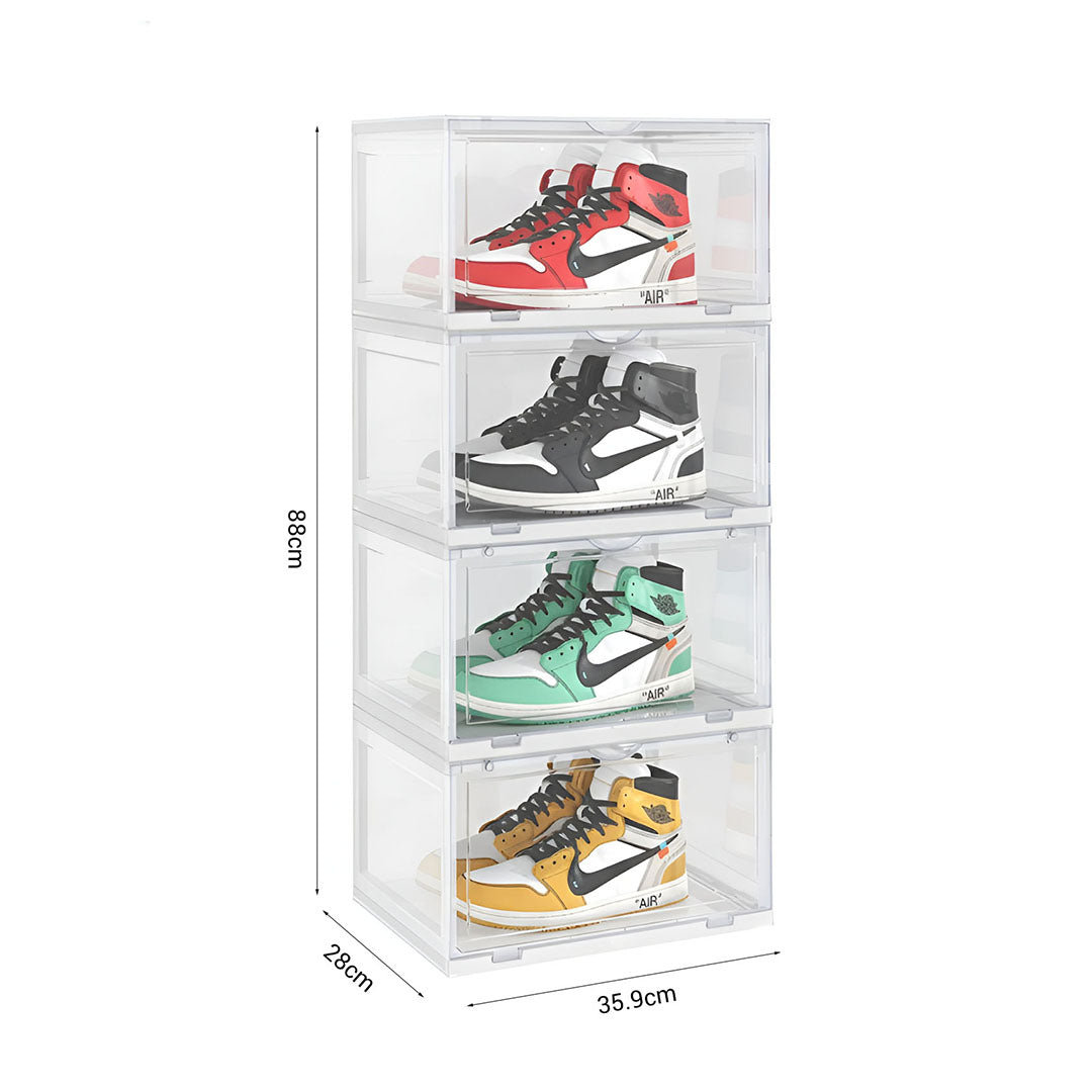 4 Tier Transparent Shoe Organiser