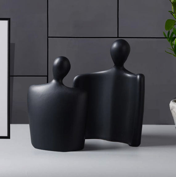 Ornament Set of 2 Abstract Human Figurine Sculptures