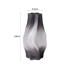 SOGA 24cm Glass Vase Grey with Beautiful glass Bubble Texture Art Vases