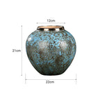 21x22cm Light Blue Small Ceramic Flower Vase Elegant Living Room Home Decor