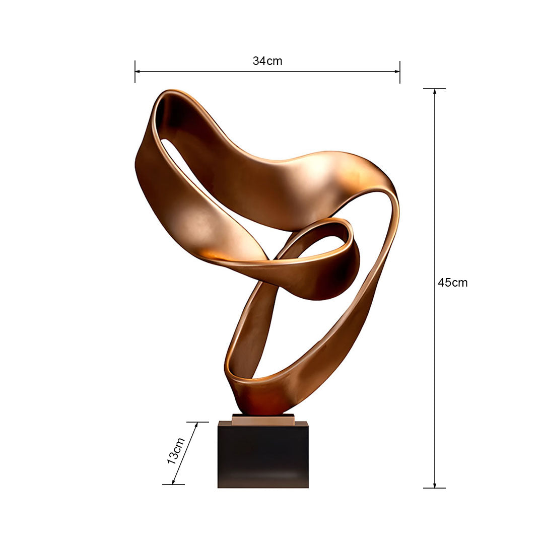 SOGA 45cm Bronze Ribbon Sculpture – Home Décor