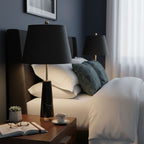 68cm Black Marble Table Lamp