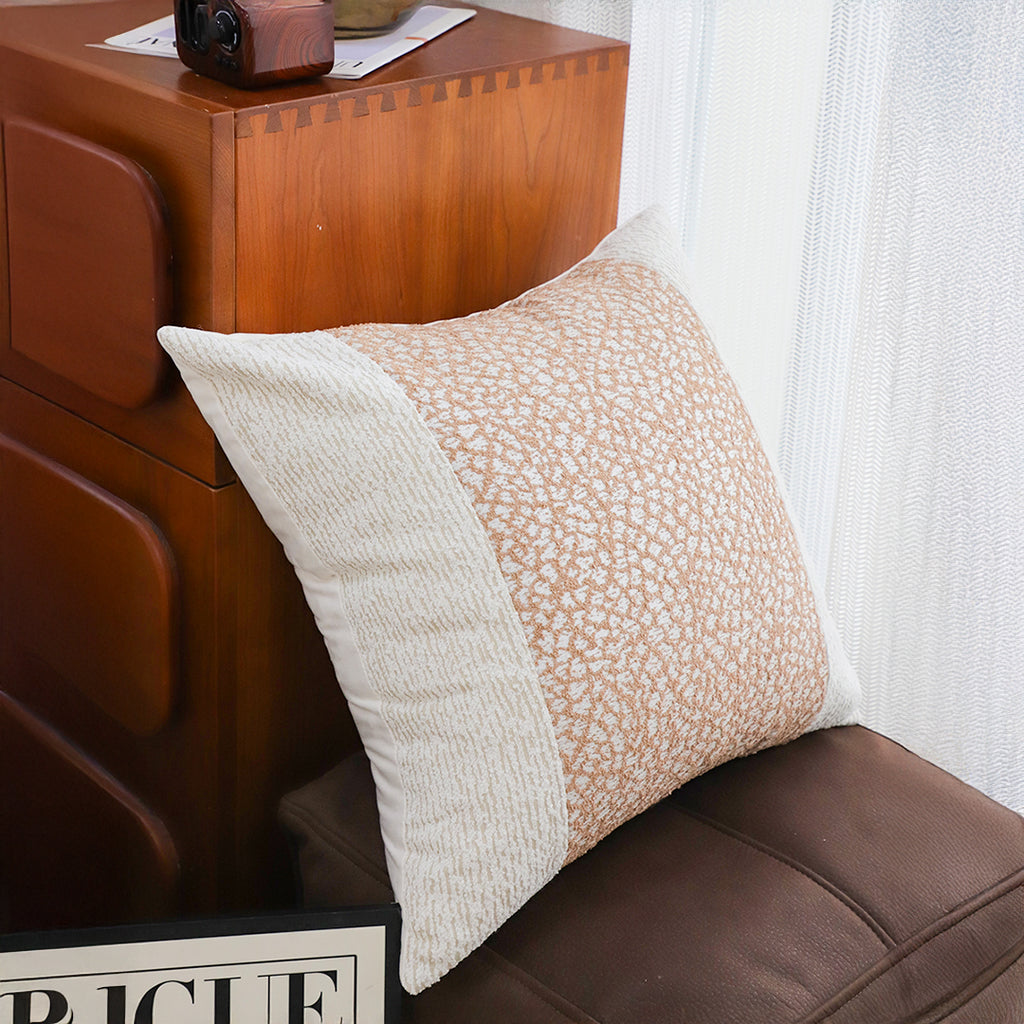 SOGA 2X 50cm Modern Beige Block Textured Decorative Throw Pillow