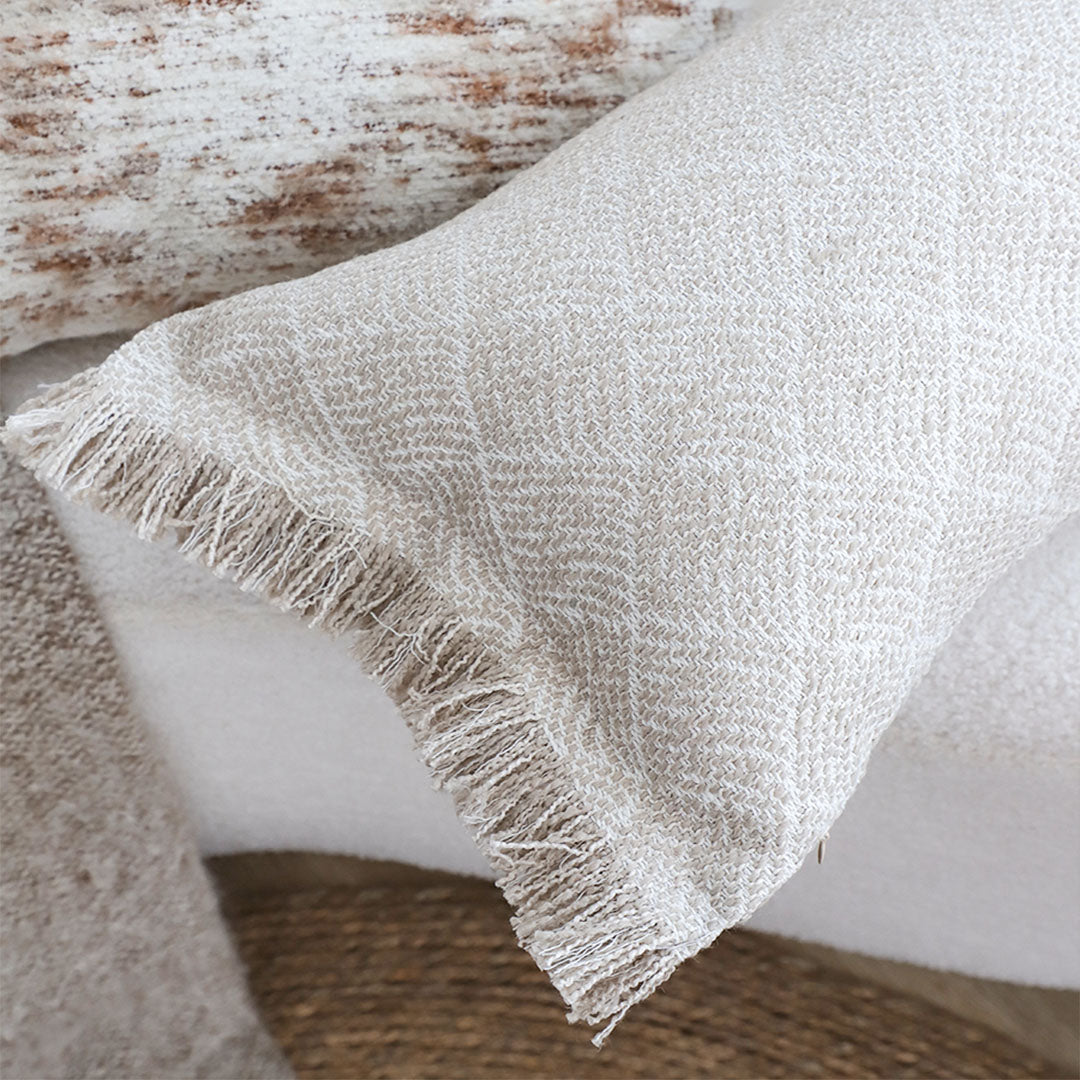 SOGA 2X 35cm Natural Woven Fringe Throw Pillows