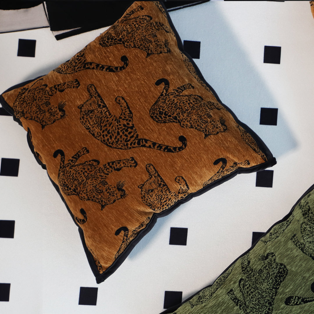 45cm Throw Pillow Dark Brown Leopard