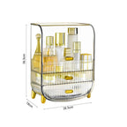 3 Tier Transparent Multifunctional Countertop Cosmetic Storage Drawer Type Organiser