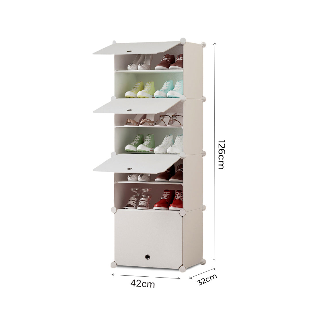7 Tier White Shoe Rack Organizer