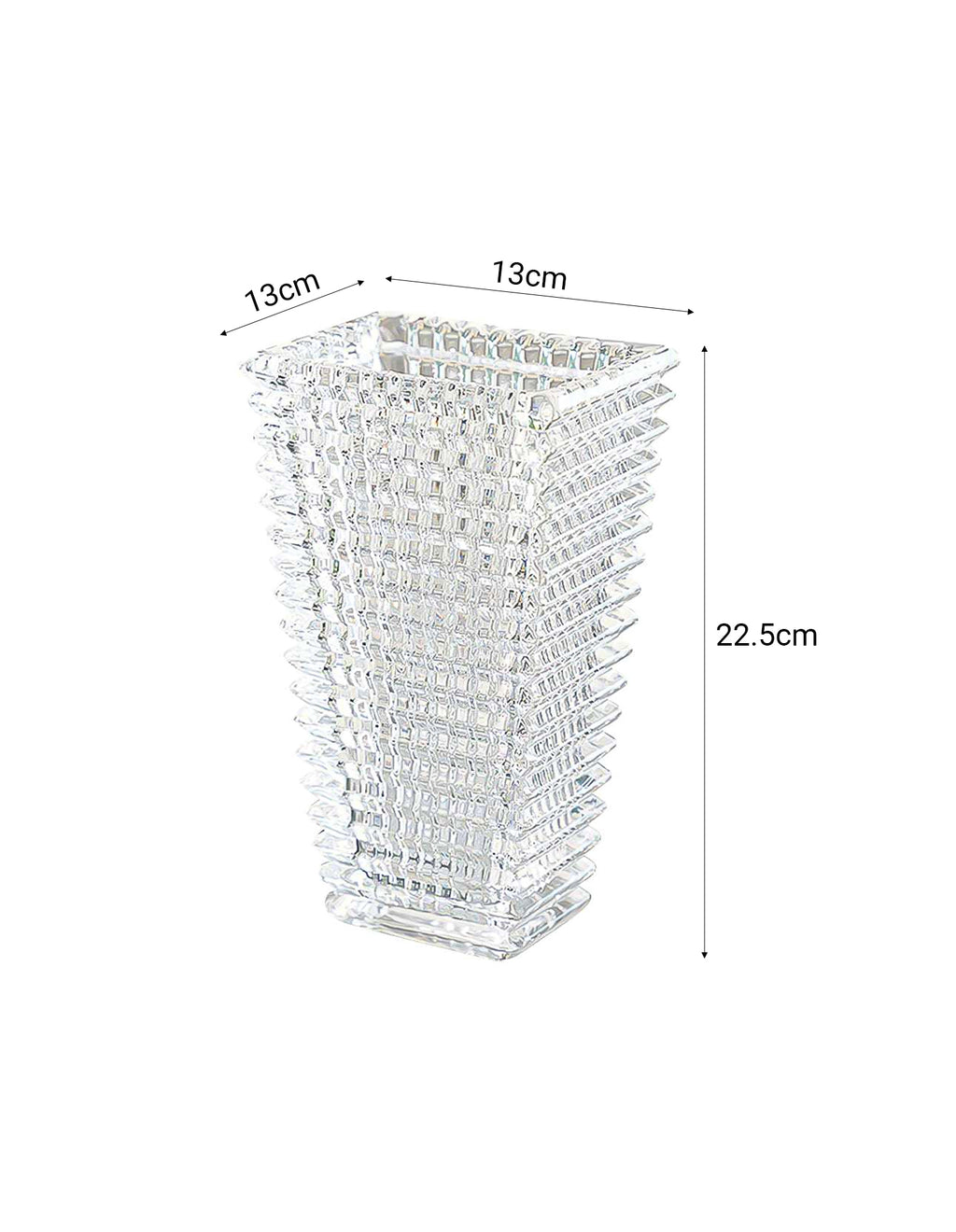 SOGA 22.5cm Handcrafted Clear Glass Vase, Classic Design for Home Decor