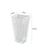 SOGA 22.5cm Handcrafted Clear Glass Vase, Classic Design for Home Decor