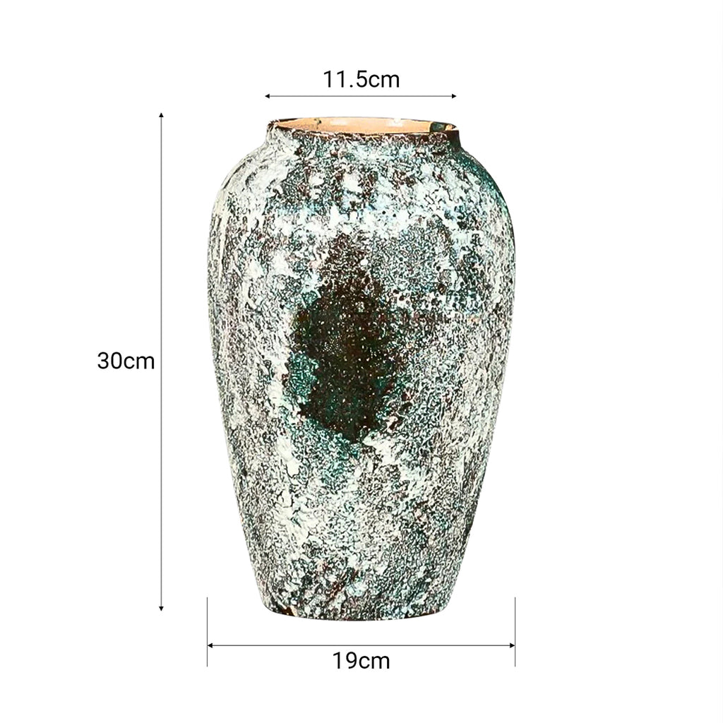 SOGA 30x19cm Green Medium Ceramic Flower Vase Elegant Living Room Home Decor