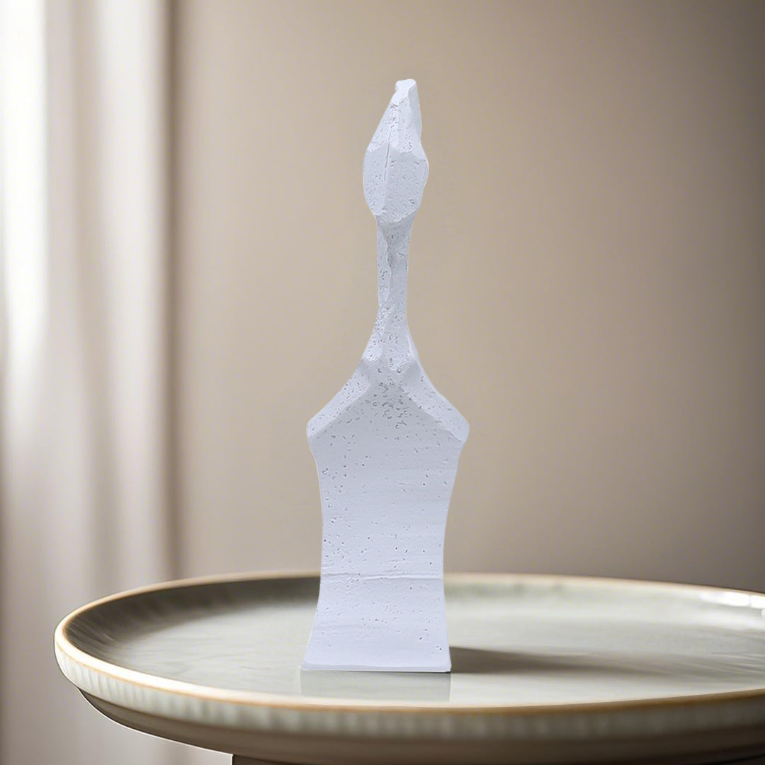 SOGA 40cm White Resin Sculpture Minimalist Abstract Design Modern Art for Home Décor